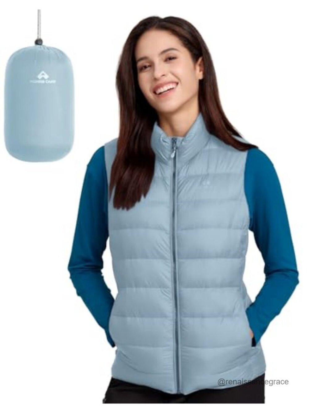 Pioneer Camp Women's Quilted Puffer Vest Lightweight Packable Sleeveless Zip Up